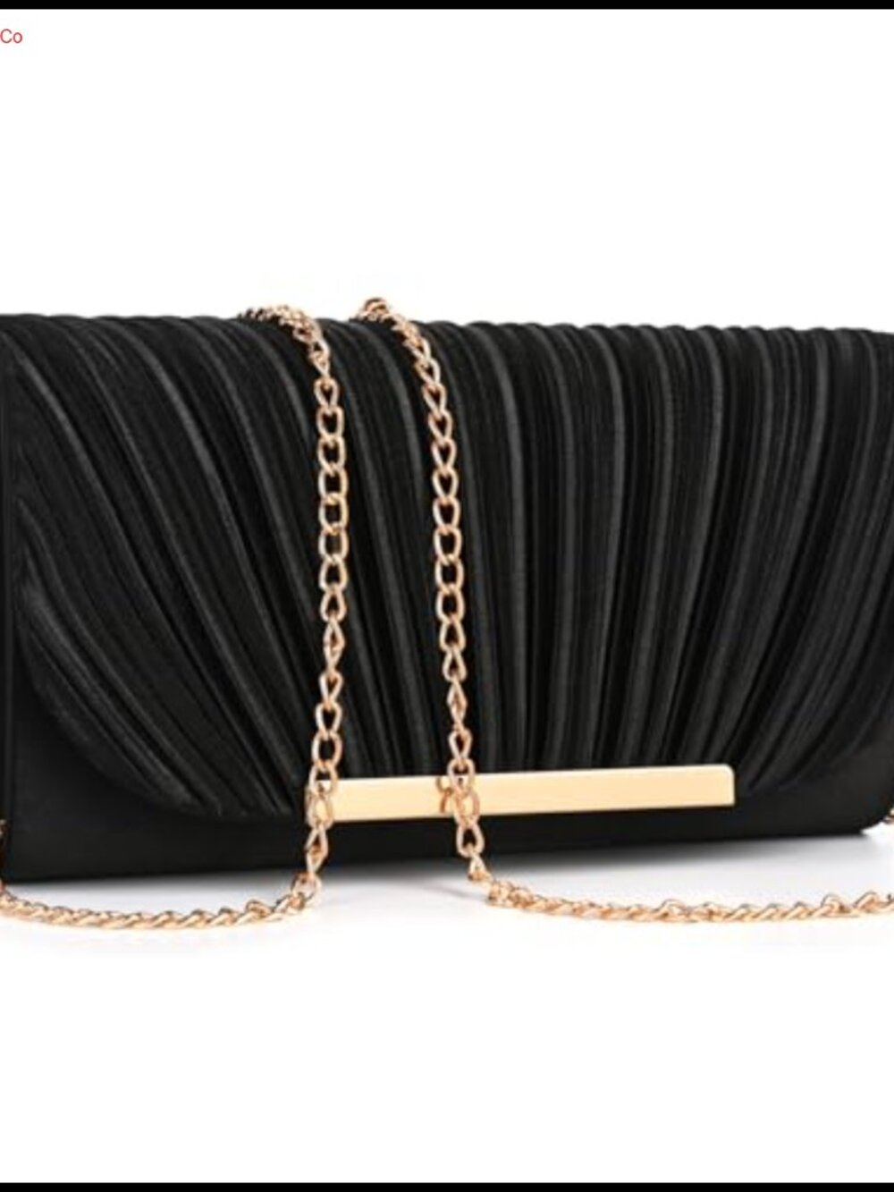Satin Envelope Clutch Evening Bag with Chain Strap